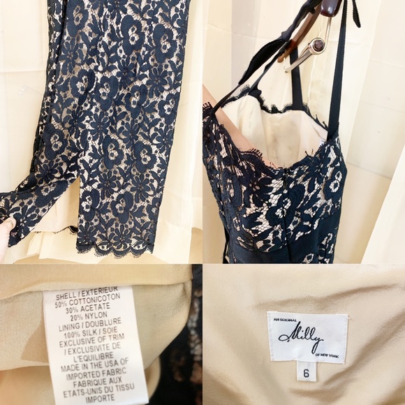 Milly Black Lace Dres Size: 6 - Picture 7 of 8